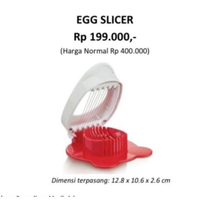Promo Terbatas Tupperware Egg Slicer Pemotong Telor Aman