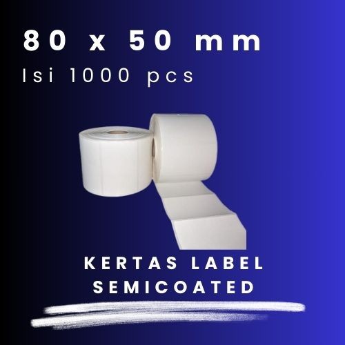 

SC 80x50 - 1" @1.000 - 1Line CORE 1 INCH 80X50MM 80 X 50 MM 8X5 CM 8 X 5 CM BARCODE LABEL SEMICOAT STICKER STIKER SC SEMICOATED 1000 PCS