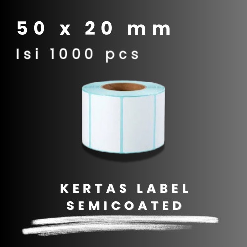 

SC BIRU 50x20 - 1" @1.000 - 1Line CORE 1 INCH 50X20MM 50 X 20 MM 5X2 CM 5 X 2 CM BARCODE LABEL SEMICOAT STICKER STIKER SC SEMICOATED 1000 PCS