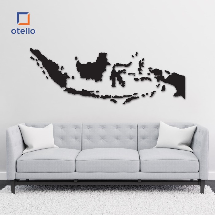 Peta Indonesia Wall Sticker Akrilik Timbul Dekorasi Hiasan Dinding