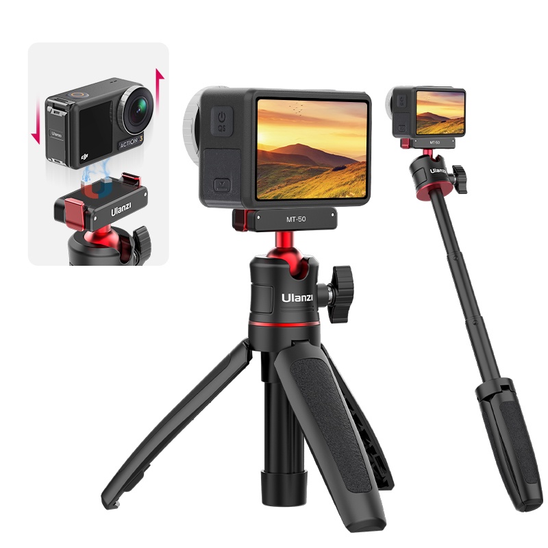 OSBO MT-50 Magnetic Quick Release Tripod for DJI Osmo Action 3 Extendable Tripod Ballhead for DJI Ac