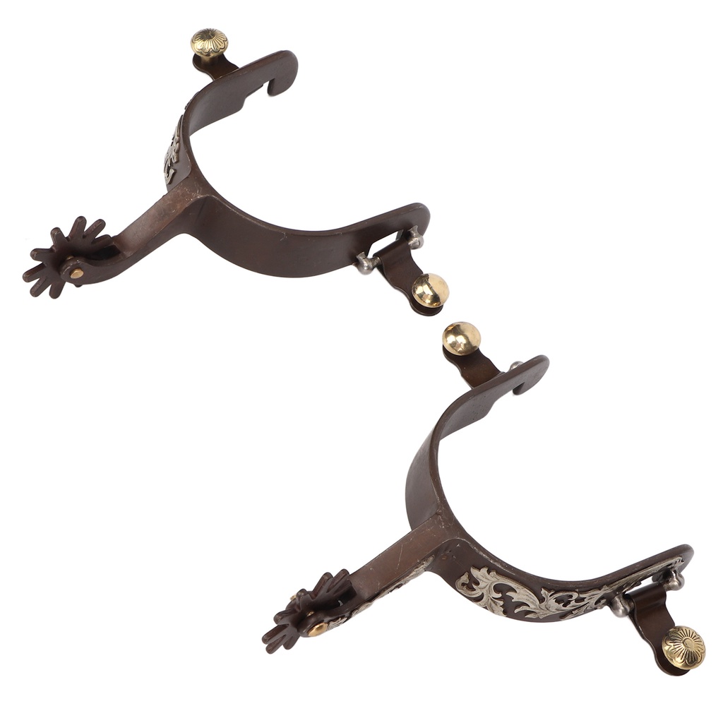 EYE 2Pcs Horse Spurs Western Cowboy Spurs Vintage Bronze Low Carbon Steel Horse Spurs with Turnable 