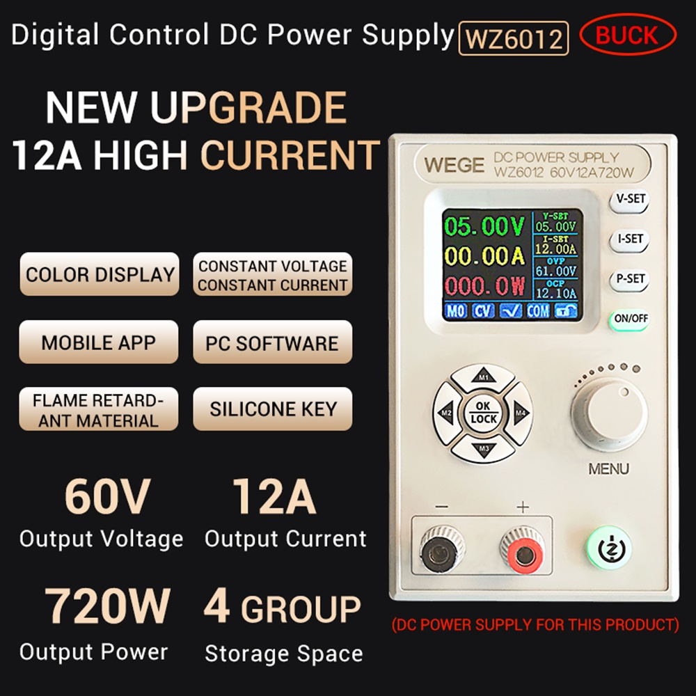 EYE DC 9-70V WZ6012 Power Supply DC Regulated Power Module Supply 60V 12A Digital Control Adjustable