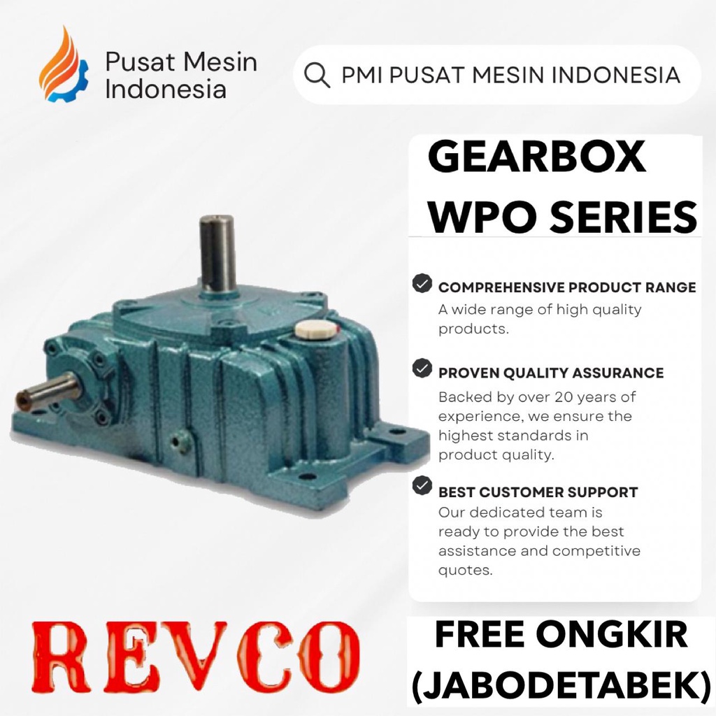 GEAR BOX REVCO WPO 80 WORM GEAR REDUCER RATIO 1:10-60/ GEARBOX WPO/ GEARBOX SPEED REDUCER WPO/ GEARB