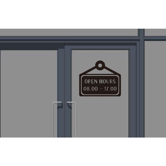Stiker Custom Open Hours Jam Buka Tutup Toko Warnet Cafe Sign Sticker