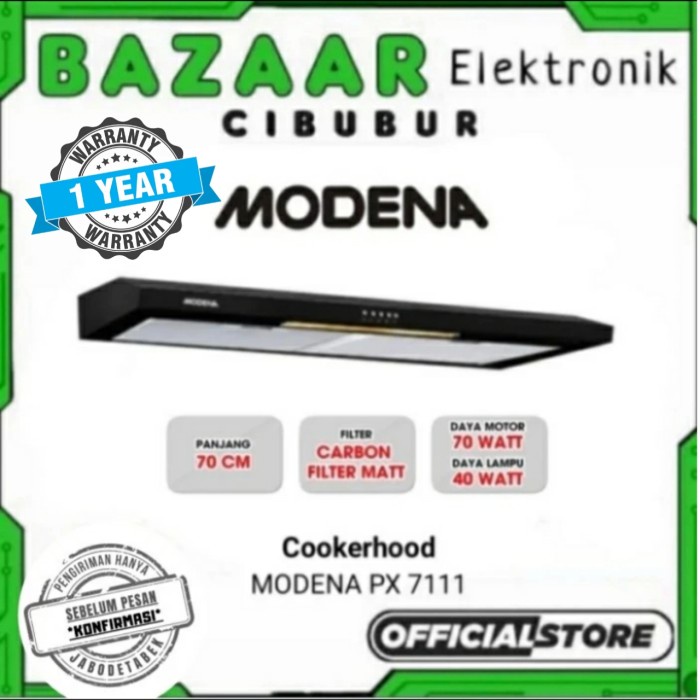 MODENA SLIM HOOD PX7111 PENGHISAP ASAP MODENA PX-7111 COOKERHOOD 70CM