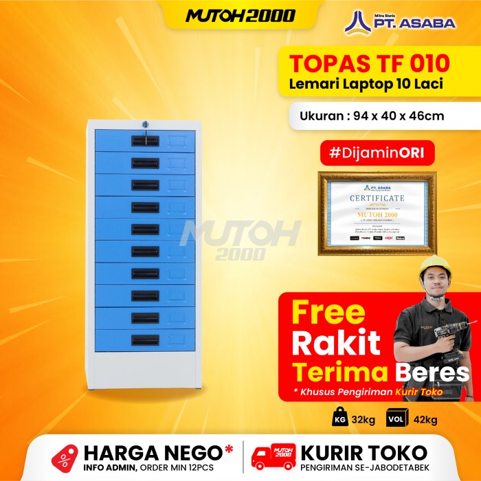 

Topas Tf-010 Lemari Besi Penyimpan Laptop 10 Laci