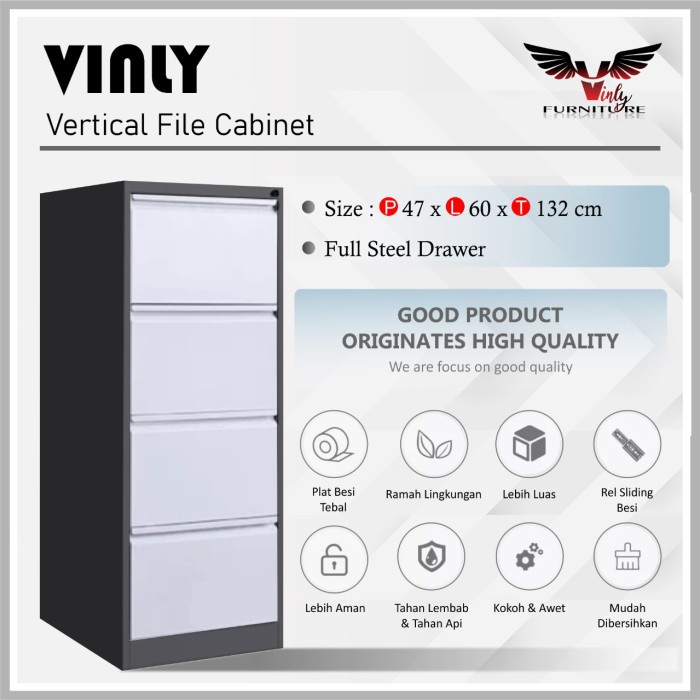 

Filling Cabinet / Lemari Arsip / Lemari Arsip Besi 4 Laci Fc-D4