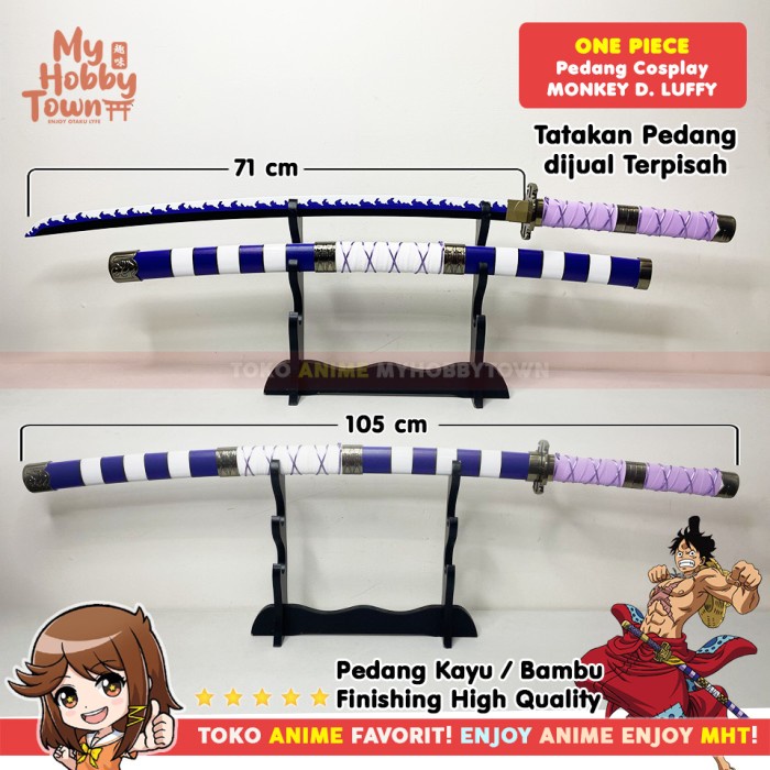 Replika Pedang Kayu One Piece Luffy Nidai Kitetsu Cosplay