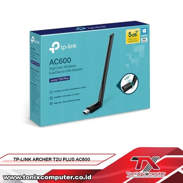 TPLINK TP LINK TP-LINK ARCHER T2U PLUS AC600 USB WIFI RECEIVER ADAPTER