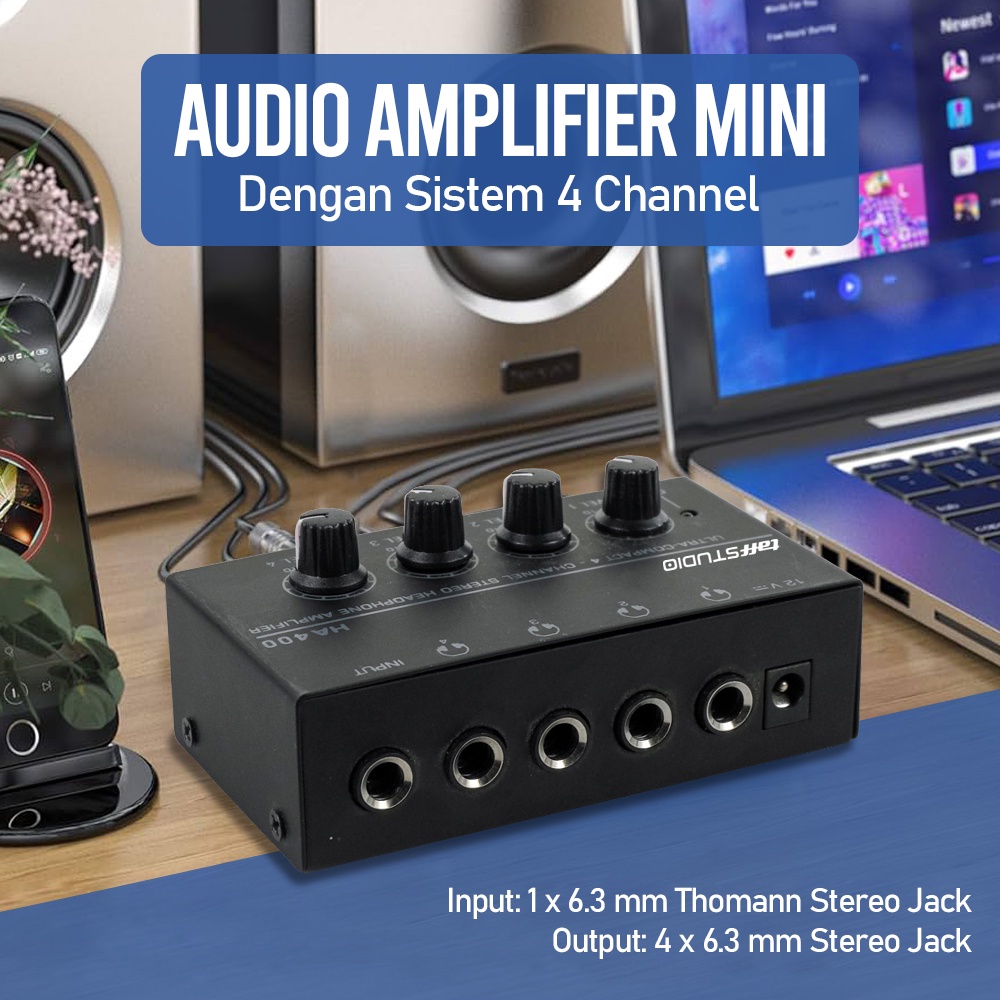 TaffSTUDIO MicroAMP Audio Amplifier Mini Headphone 4 Channel Stereo