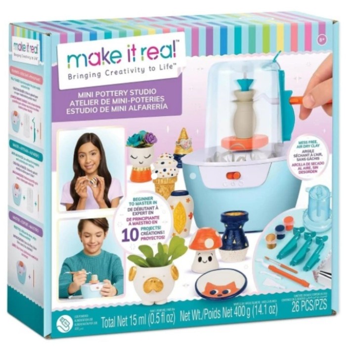 Mainan Kreatif Anak Make It Real Mini Pottery Studio DIY Buat Clay Pot