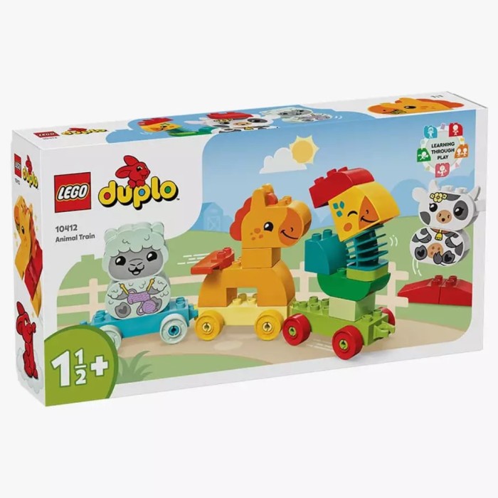 Lego City DIY Duplo Animal Train Kereta Plus 4 Hewan Mainan Brick