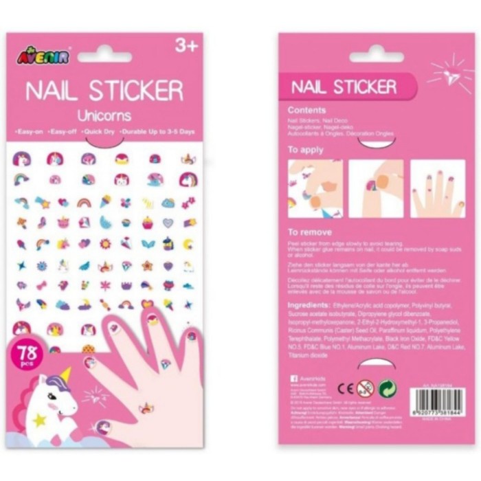 

Avenir Mainan Hiasan Tattoo Nail Sticker Unicorn Isi 78 pcs