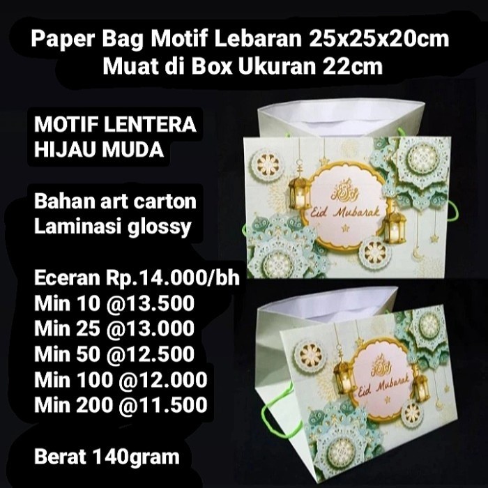 

Flashshow Paper Bag Lebaran Ukuran 25x25x20cm Muat Box 22cm