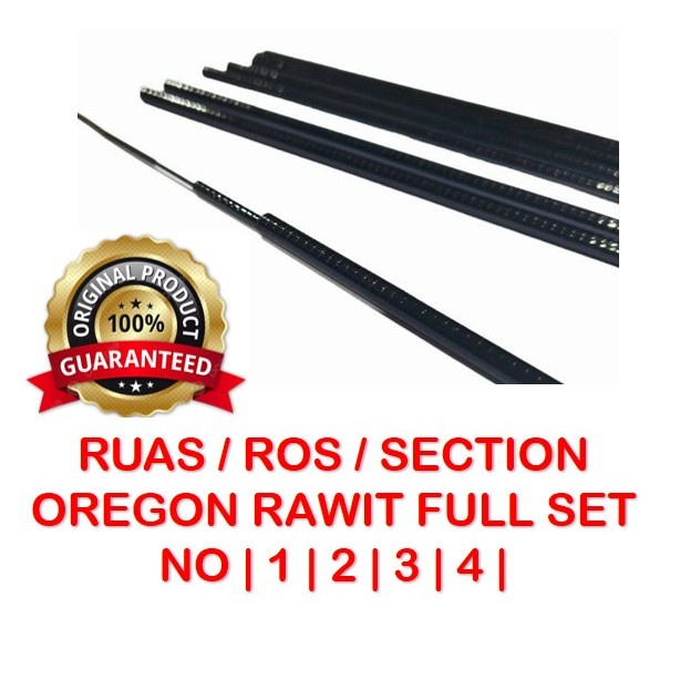 original spare part oregon rawit 1 set  nomor 1, 2 3 dan 4  ( 4 ruas ) ruas tegek oregon rawit ros t