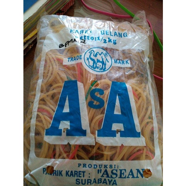 

Flashshow Grosir 50 kg Karet Gelang Pentil Asli merk AA Biru 0.5 kg