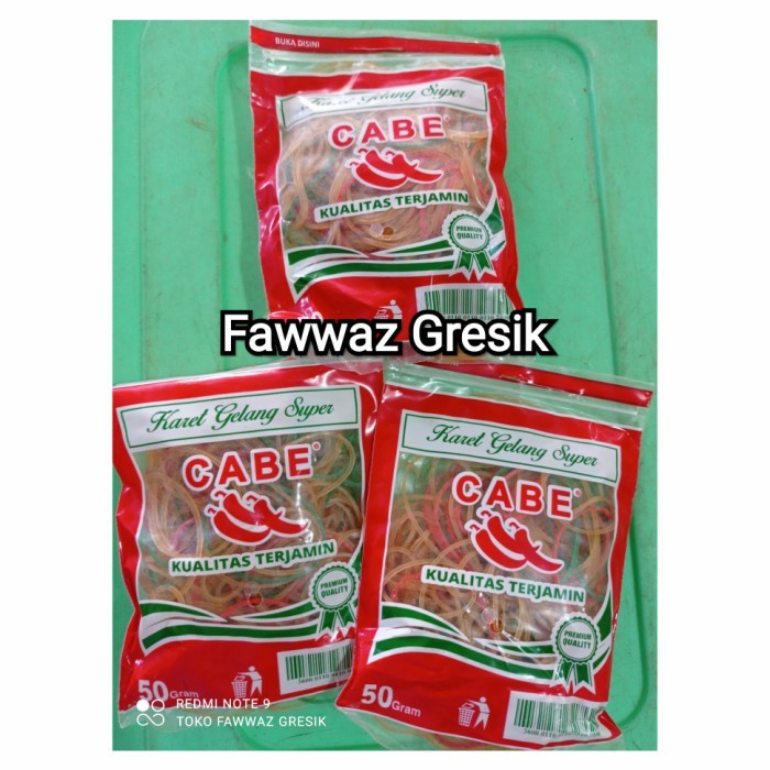 

Flashshow Karet Gelang Pentil Merk Cabe 50gr