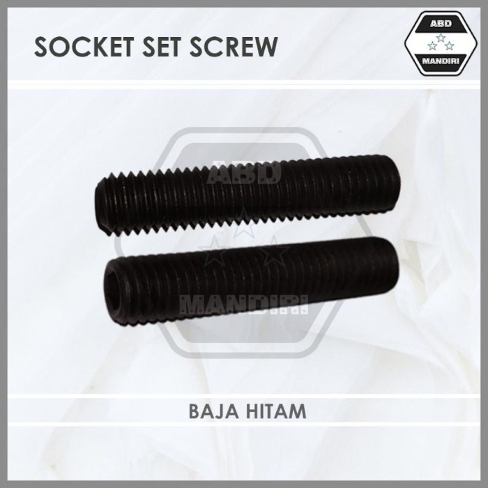 Baja Hitam Baut L Tanam  M4 X 4 ( Black Socket Set Screw ) M4x4 / 4x4 / L Tanam Baja 4 x 4