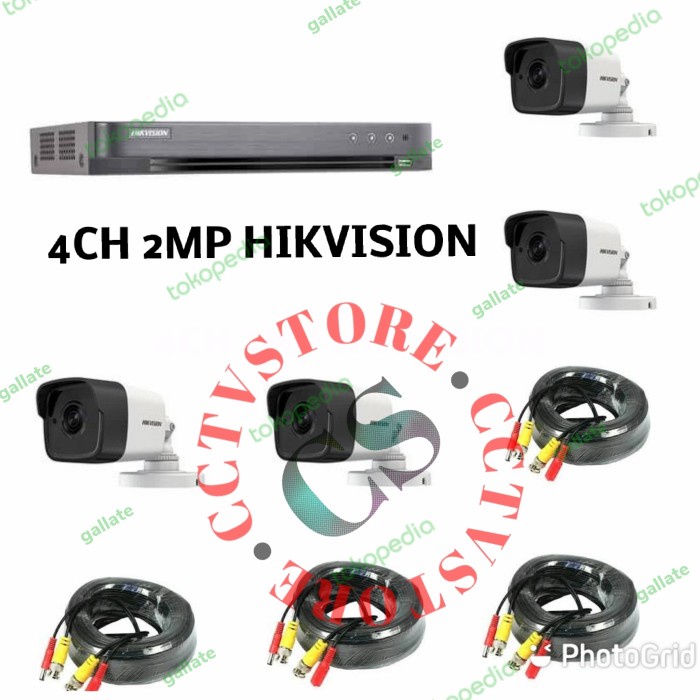 Paket Cctv 4 Channel Hikvision Paket 4 Kamera Outdoor Hikvision 1.3 Mp