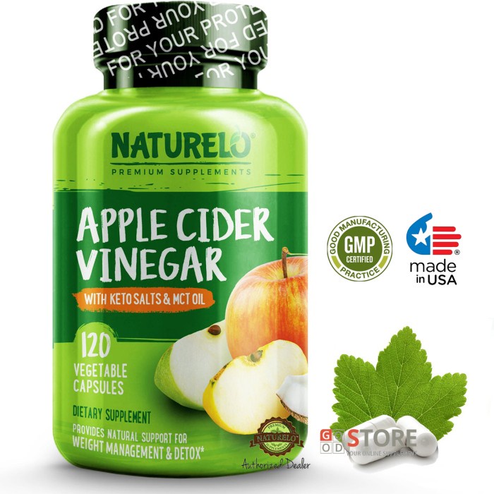 

NATURELO - Apple Cider Vinegar with Keto Salts - 120 capsules