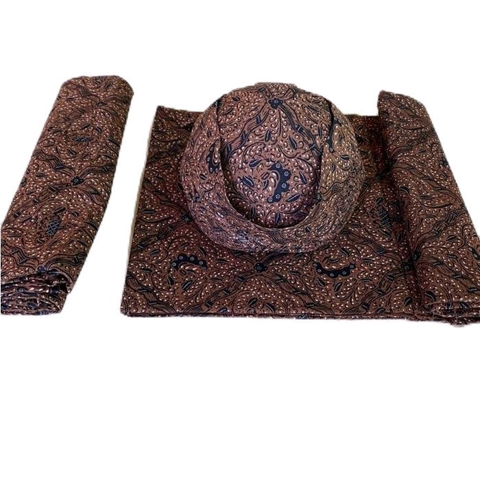 Sepasang Jarik + Blangkon Set Jarik Manten Pria Wanita Motif Sida Mukty Solo Pakem Lasem Klasik