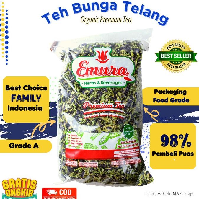 

Bunga Telang Organik 1Kg/ Teh Telang Kering/ Teh Biru / Butterfly Pea