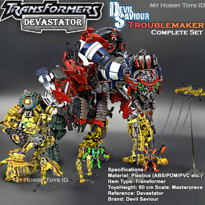 Robot Transformers Devastator Devil Saviour Troublemaker Size Besar