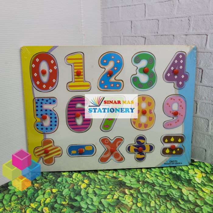 Puzzle huruf Puzzle Angka Mainan Edukatif Puzzle Kayu KNOB