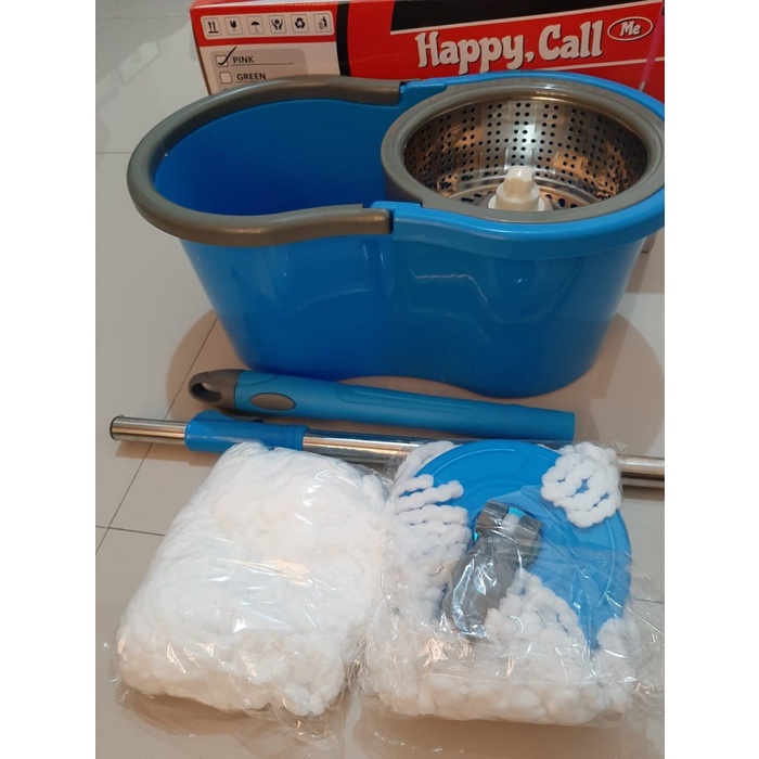 ALAT PEL LANTAI PUTAR DOUBLE BUCKET SPIN MOP HAPPY CALL KODE 943