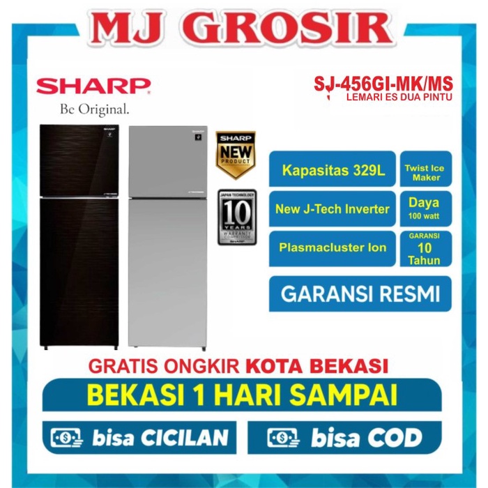 Kulkas Sharp Sj 456 Gi Lemari Es 2 Pintu Sj456Gi Inverter