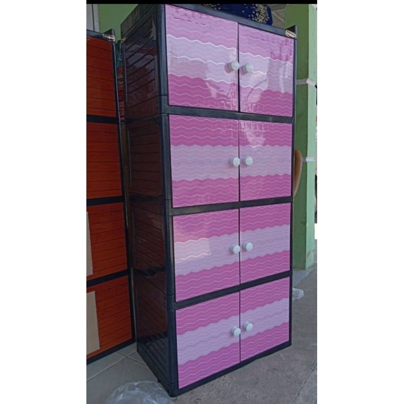 Trending  (Cod)Lemari Nandos Twin Box 4 Susun/Lemari Plastik/Lemari Anti Rayap/Lemari Pakaian
