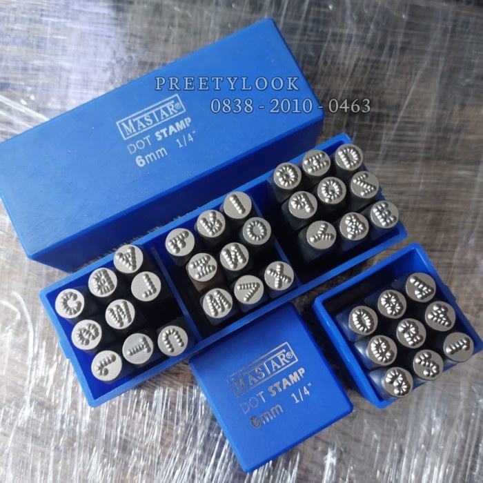 

Mastar Dot Stamp 6 Mm 1/4" Huruf Angka Set Ketok Titik Bintik