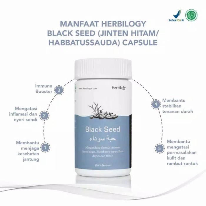 

Herbilogy Black Seed (Jintan Hitam/Habbatussauda) Capsule -60 Capsule