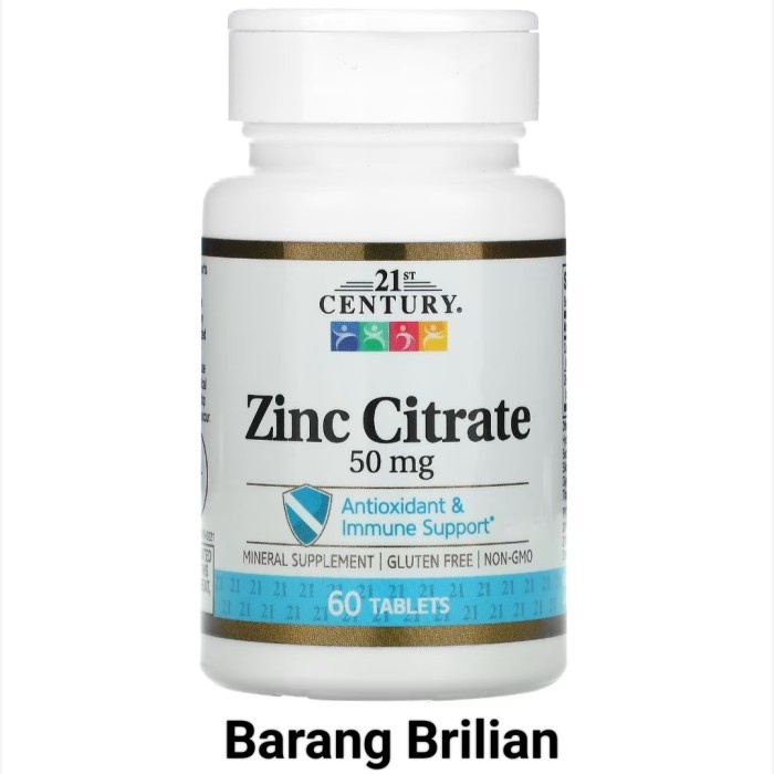 

PROMO! Zinc citrate 21st Century 50mg mineral suplemen antioxidant immune 60
