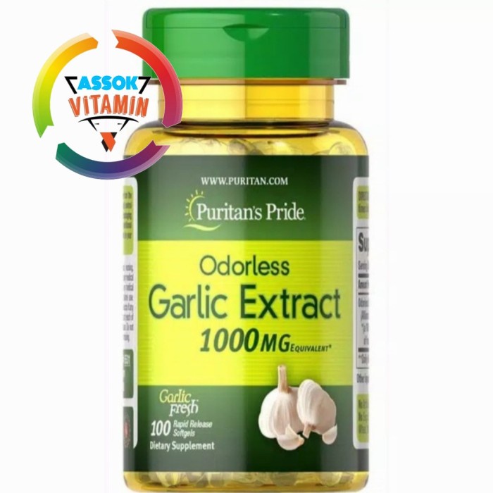 

Puritan Pride Odorless Garlic 1000 mg 100 Soft Jantung