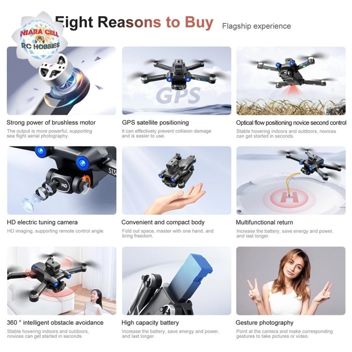Drone Gps Jg99 Kamera Fullhd Optical Flow Brushless Stabil Bisa Rth
