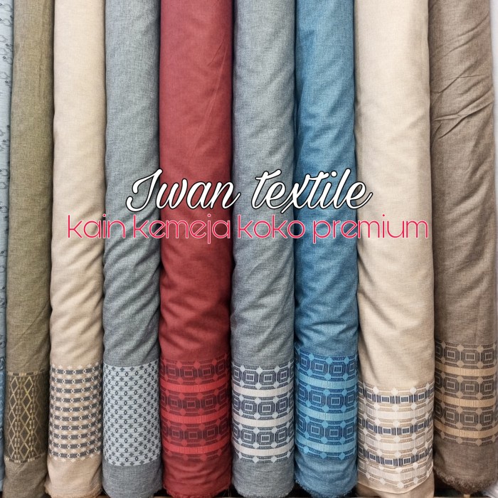 PRODUK TERBATAS PROMO kain katun / bahan kemeja, koko / bahan motif pinggir premium