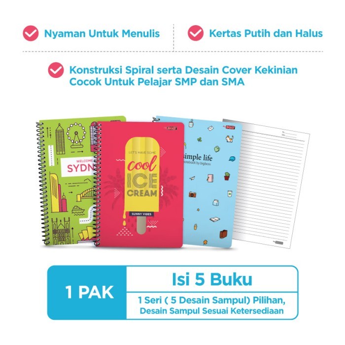 

Bigboss Buku Tulis Spiral 50 Lembar B5