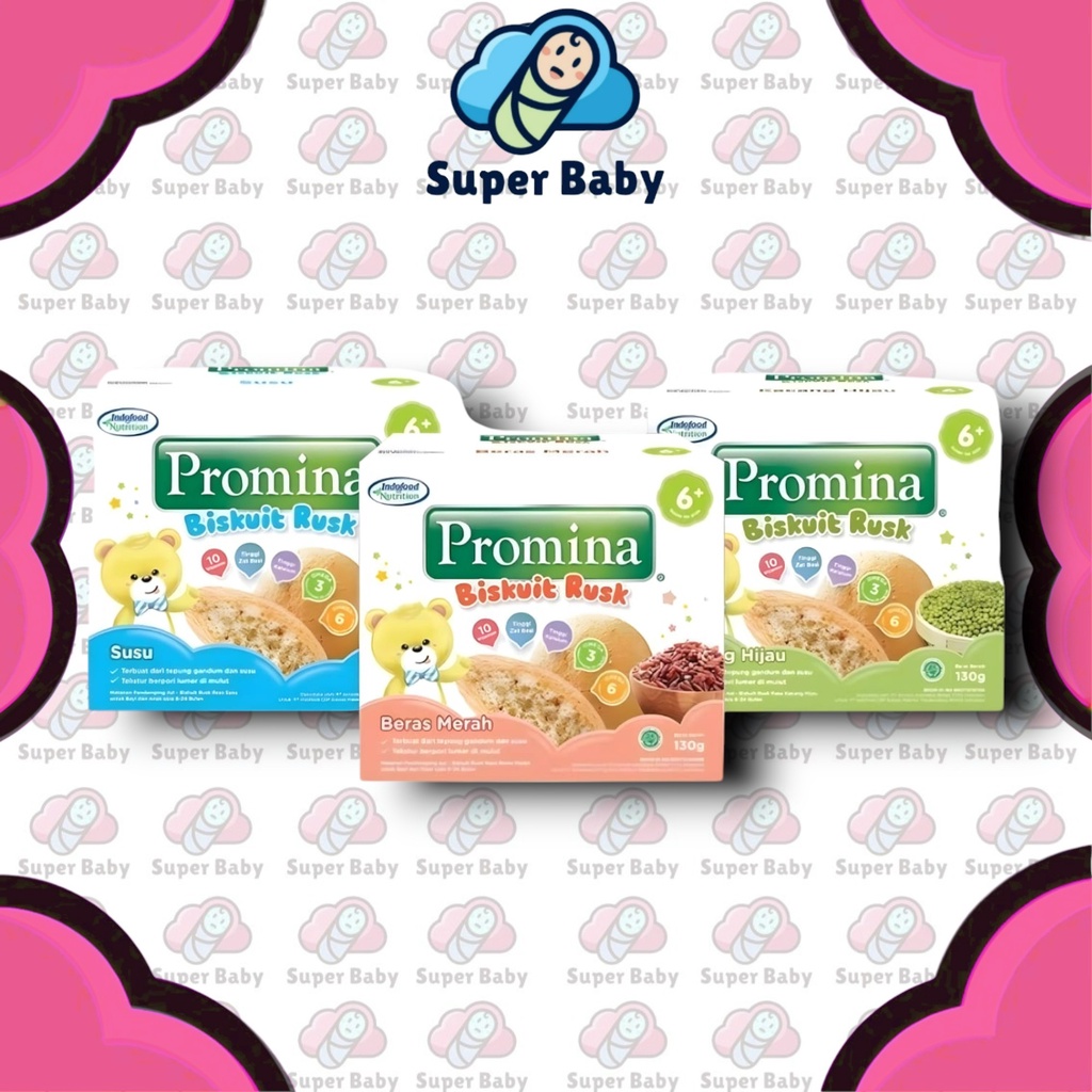 SNACK CEMILAN MAKANAN SELINGAN BAYI PROMINA BISKUIT RUSK USIA 6 BULAN+ 130gr