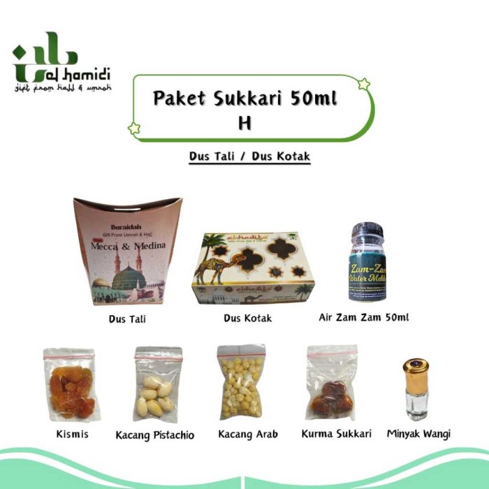 

Paket Oleh Oleh Haji Dan Umroh Sukkari Zamzam 50Ml Oleh-Oleh Haji
