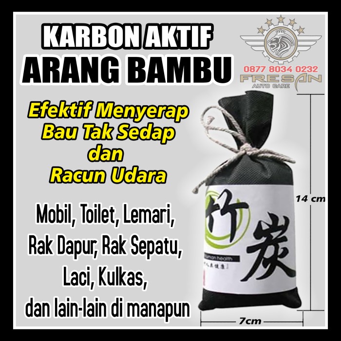 Arang Bambu Karbon Aktif Penyerap Bau Udara Ruangan Segar Bersih Sehat