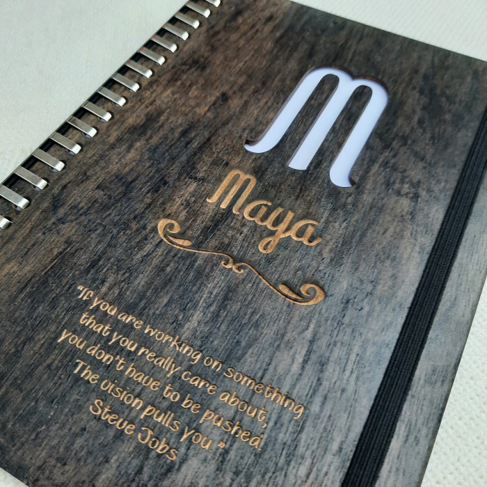 

Buku kayu nama A5 refillable l refill wooden notes A5 l Notebook nama