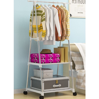 Rmc - [Hb404] Triangle Stand Hanger Rak Buku Serbaguna Dengan 4 Roda