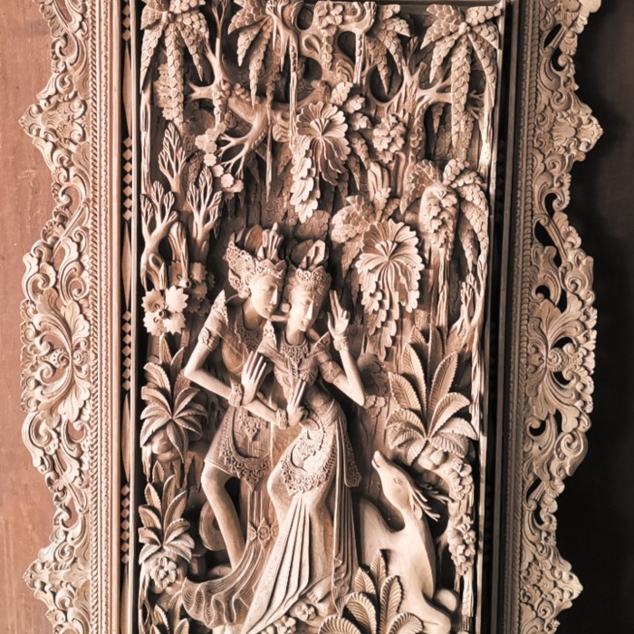 Pandil Ukiran Lukisan Ukir Kayu Pahat Bali 3D 5D Rama Dan Sintha