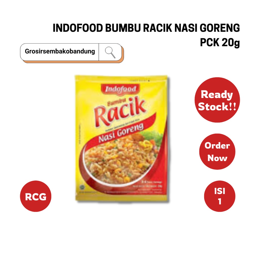

INDOFOOD BUMBU RACIK NASI GORENG PCK 20g - 1 RCG - Kota Bandung