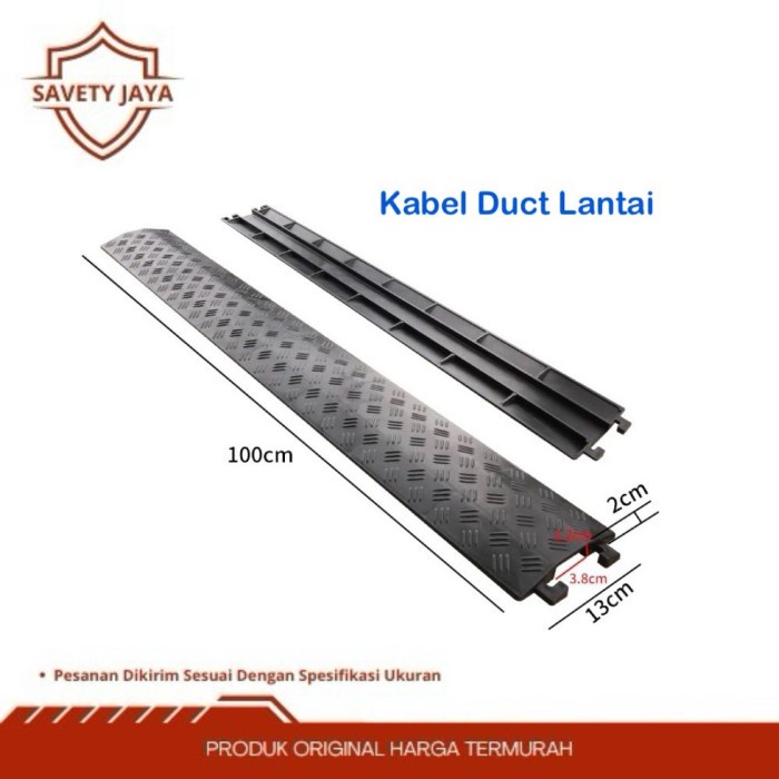 PROMO 1 Meter Kabel Duct Lantai Hitam Penutup Kabel Lantai Floor Cable Duct KabelDuctingLantai