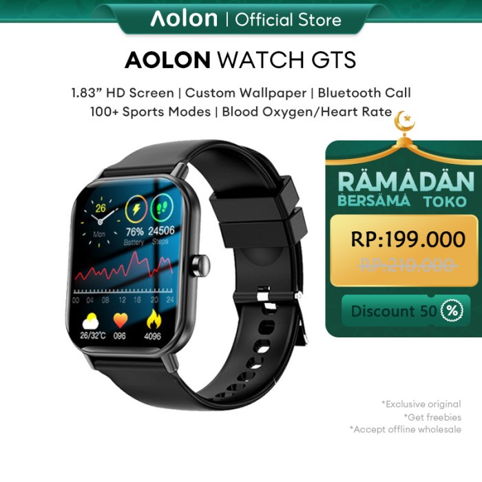 Aolon Jam Smartwatch Original 1.69'' Fitness Tracker Custom Wallpaper