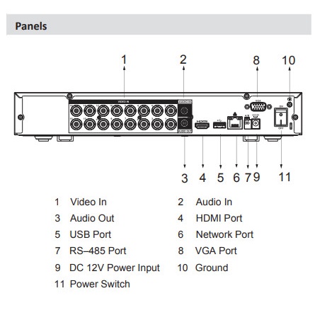DVR XVR DAHUA 16 XVR5116H-I3 UP TO 5MP XVR5116H I3
