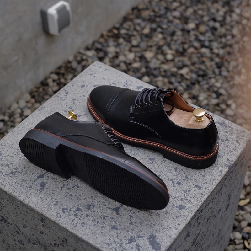 CUCI GUDANG Klasen Black Oxwalker Sepatu Formal Pria Pantofel Kulit Hitam